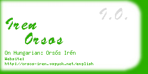iren orsos business card