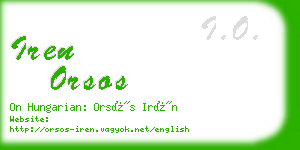 iren orsos business card